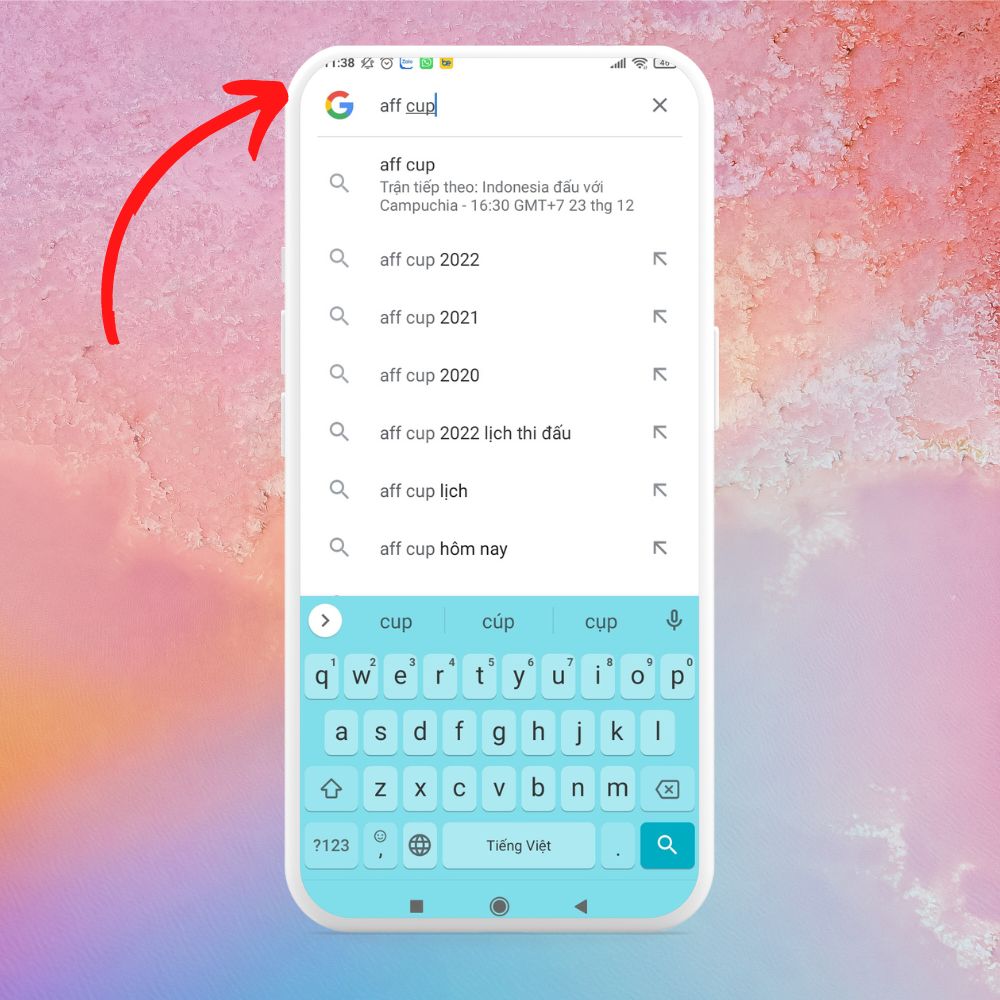 Cách ghim tỷ số AFF CUP trên điện thoại Android 1