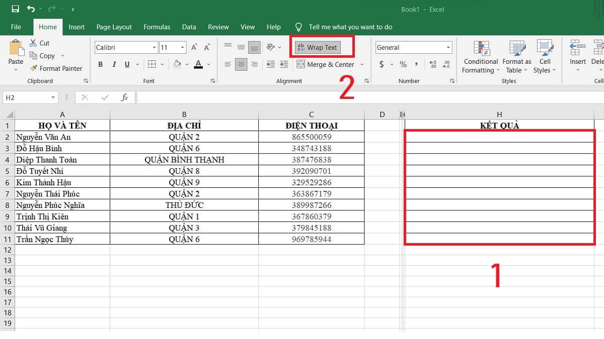 cách nối chuỗi trong excel