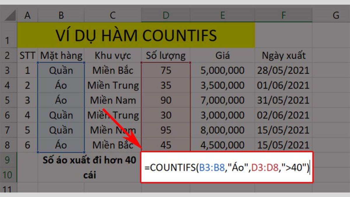 cách sử dụng countifs