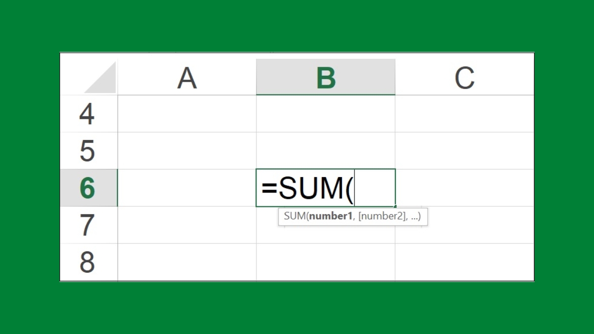 Công thức sử dụng hàm SUM tính tổng