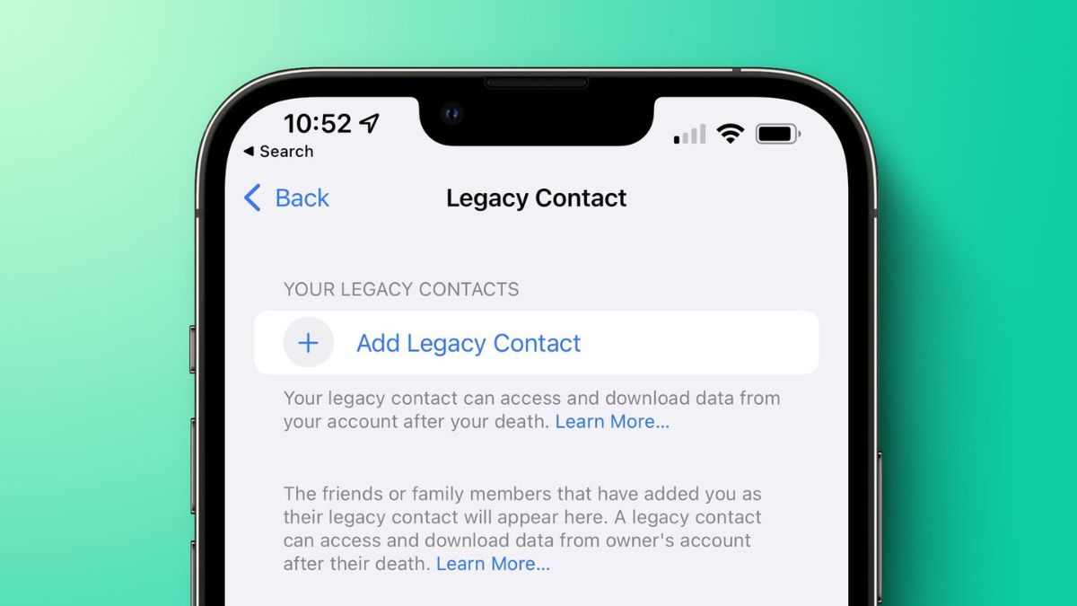 Tính năng mới Legacy Contact của ios15.2