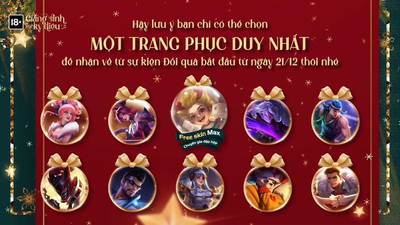 sự kiện Giáng Sinh Kỳ Diệu 2022 nhận skin liên quân free