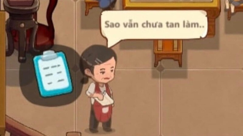 khoảnh khắc nhân viên game Tiệm Lẩu Đường Hạnh Phúc