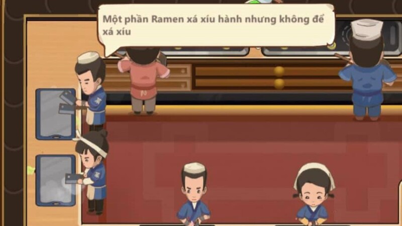 khoảnh khắc nhân viên game Tiệm Lẩu Đường Hạnh Phúc