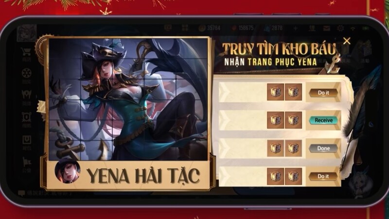 sự kiện Giáng Sinh Kỳ Diệu 2022 nhận skin liên quân free Yena Hải Tặc