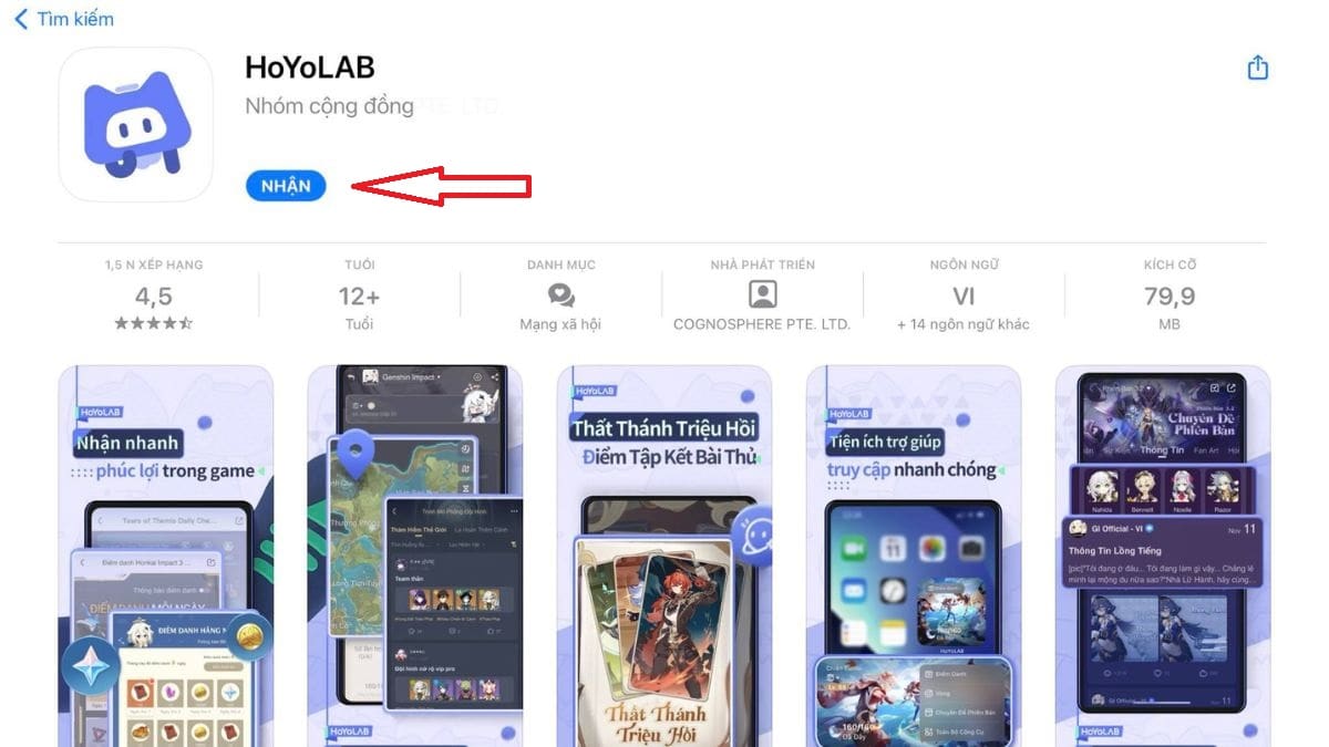 Cách tải hoyolab trên IOS bước 2