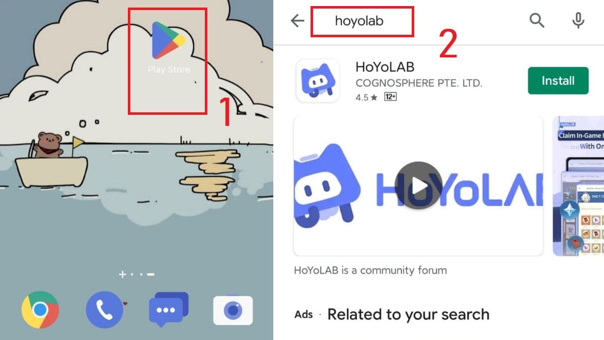 Cách tải hoyolab trên Android bước 1