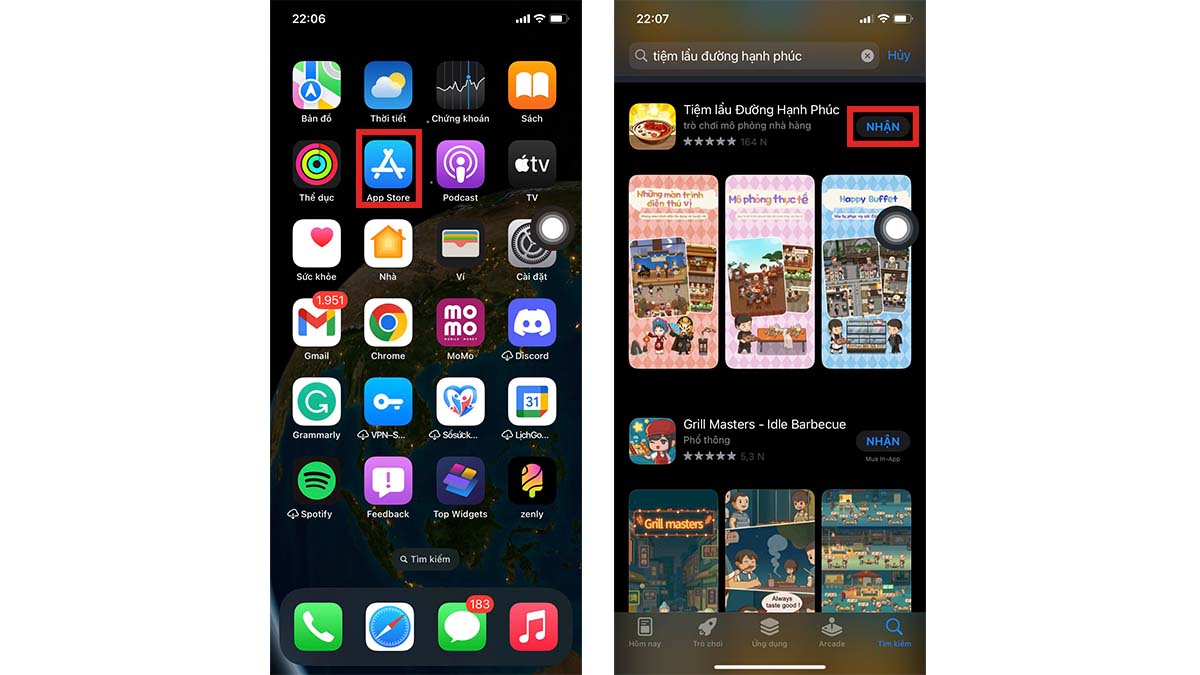 Tải game Tiệm lẩu Đường Hạnh Phúc trên điện thoại iOS bước 1