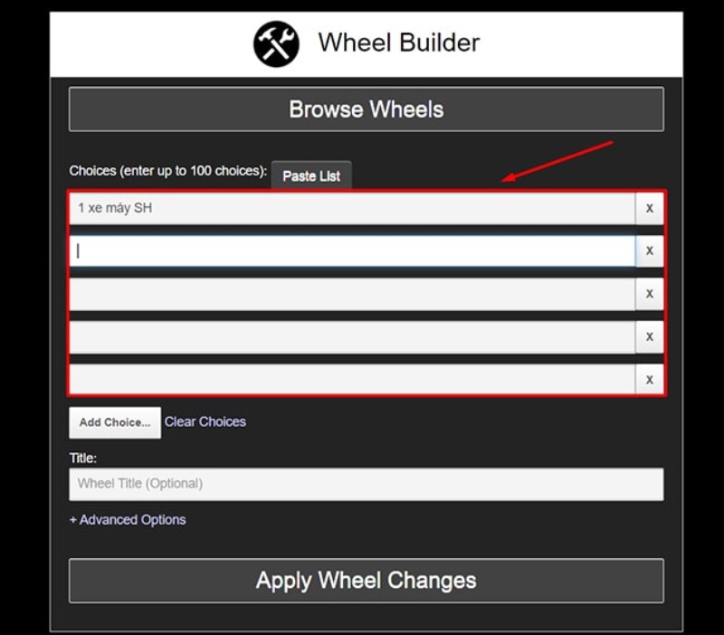 Tạo vòng quay may mắn miễn phí với Wheel Decide bước 1