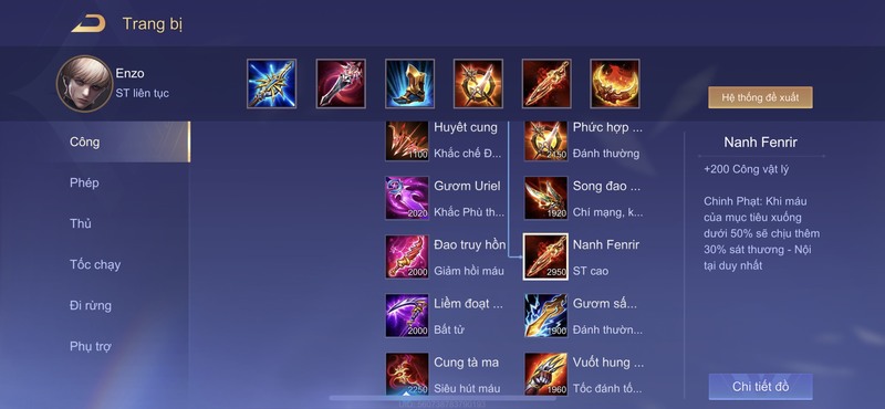 len do enzo tướng đi Rừng Liên Quân