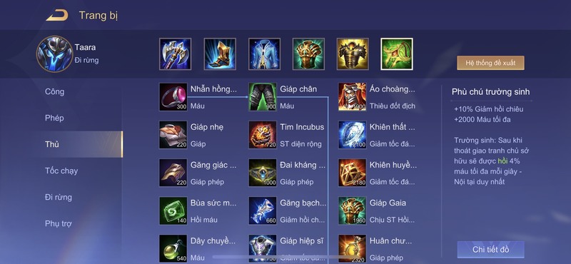 lên đồ taara tướng đi Rừng Liên Quân