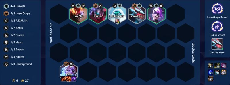 đội hình giữa game