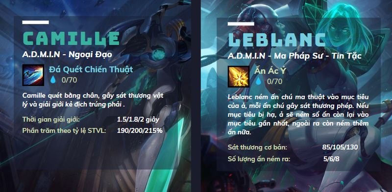 tổng quan hai carry admin camille - leblanc