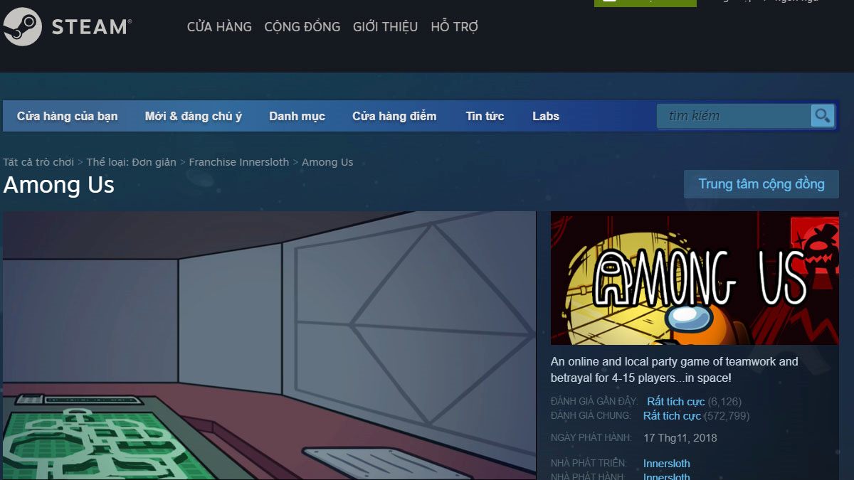 cách tải Among Us trên máy tính bằng Steam bước 1