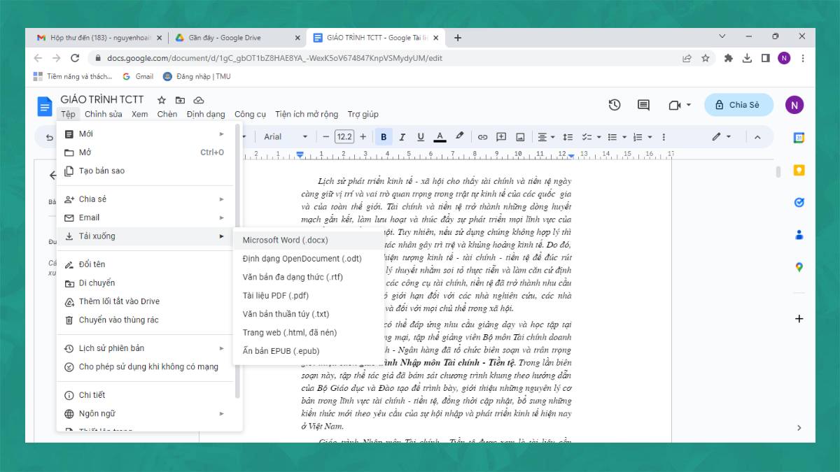 Chuyển PDF sang Word miễn phí bằng Google Docs bước 4