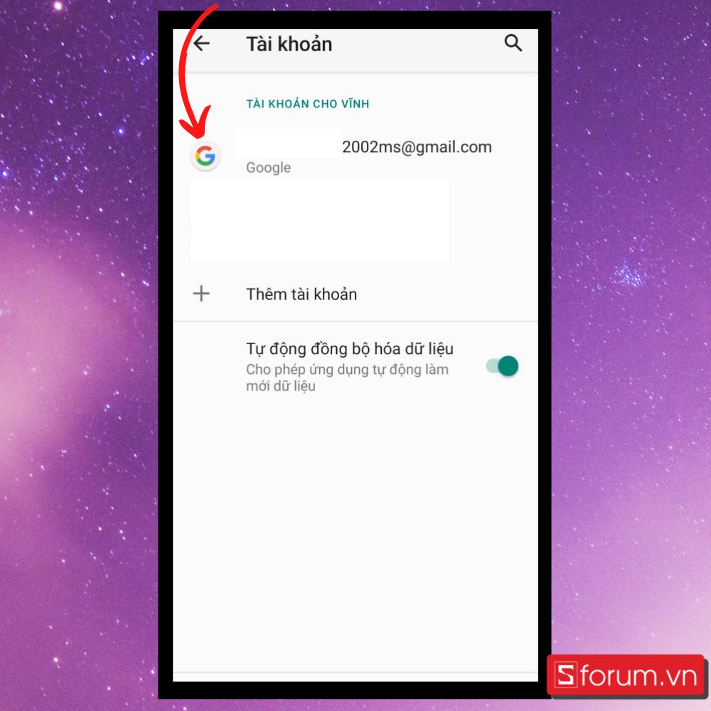 Cách đăng xuất email trên điện thoại Android - Bước 3 