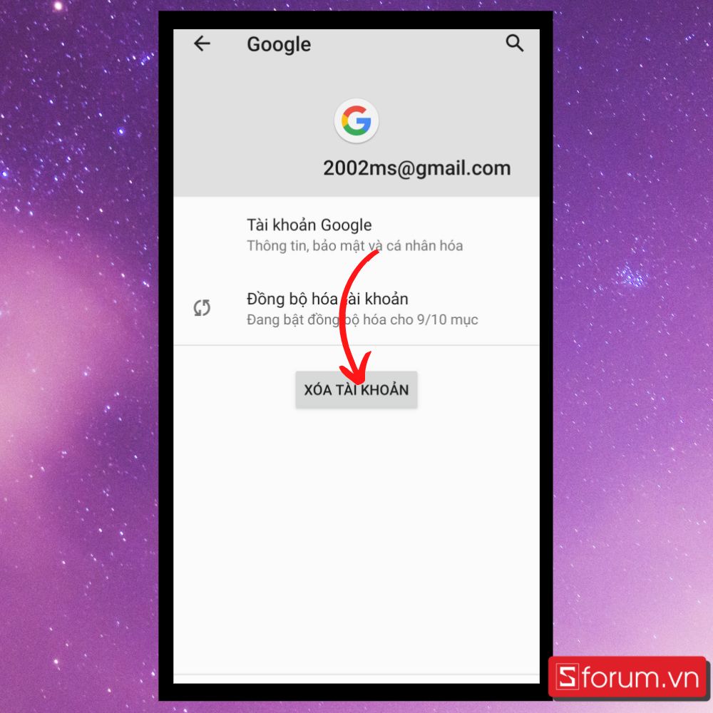 Cách đăng xuất email trên điện thoại Android - Bước 4 