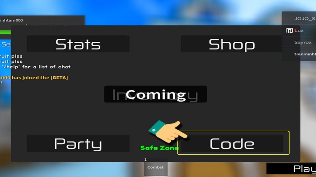 Cách nhập code Legend Piece đơn giản bước 3