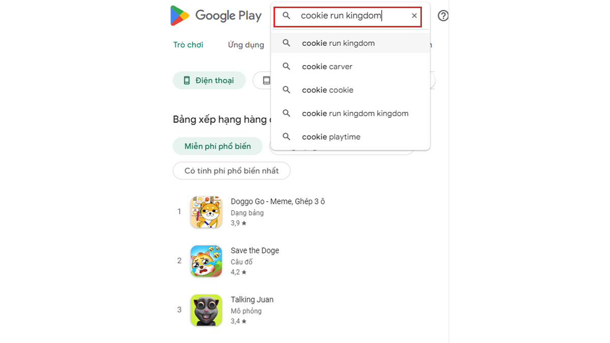 Cách tải Cookie Run: Kingdom trên Android bước 2