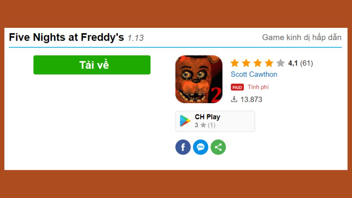 Cách tải Five Nights at Freddy