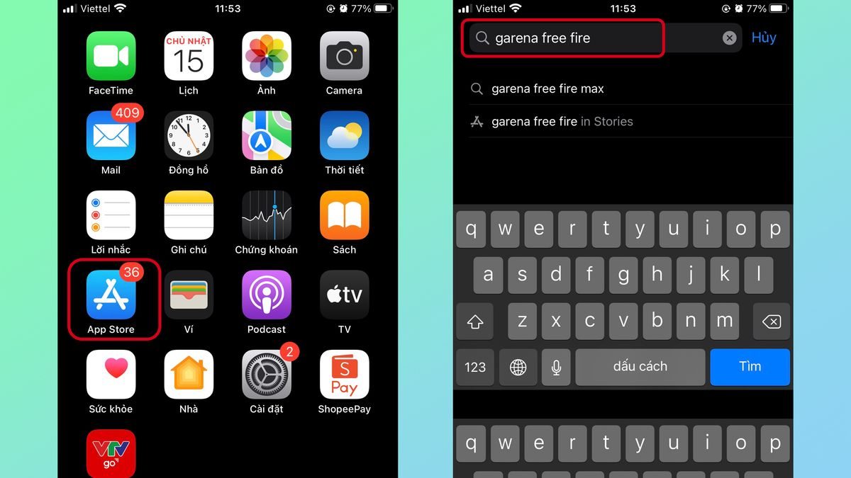 Cách tải game Garena Free Fire trên iOS bước 1