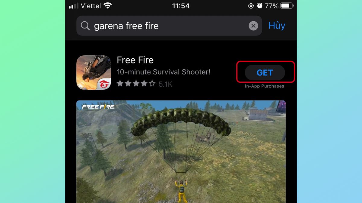 Cách tải game Garena Free Fire trên iOS bước 2
