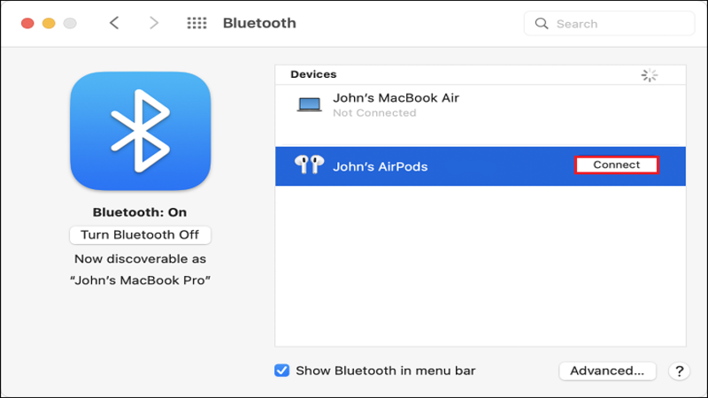 Cách kết nối Airpods với Macbook 3
