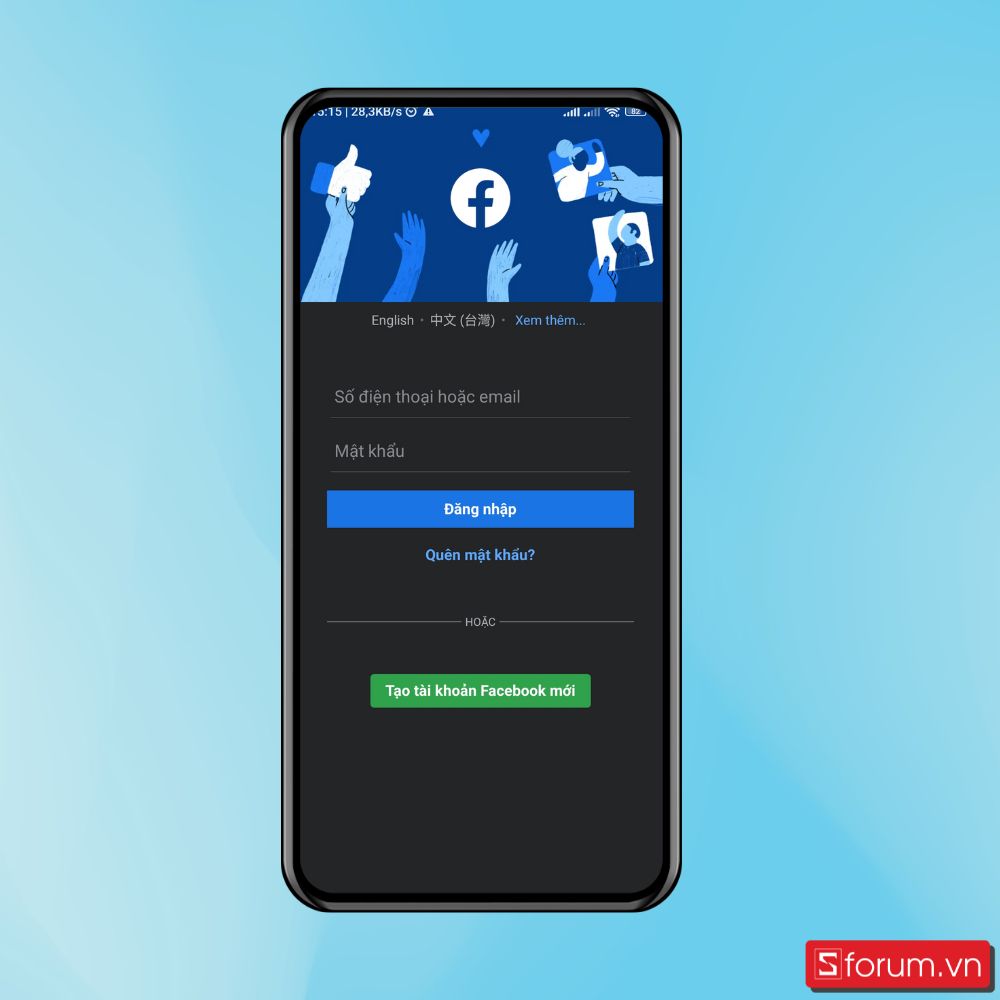 Đăng xuất và đăng nhập lại tài khoản Facebook