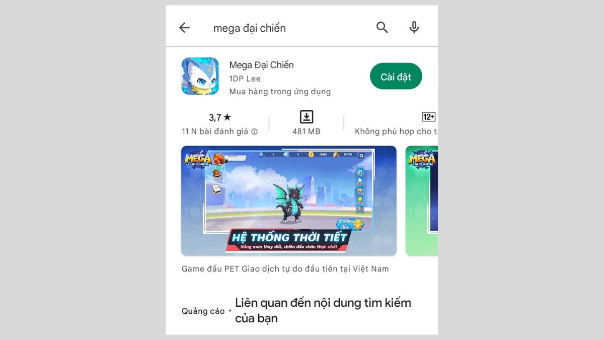 Hướng dẫn cách tải game Mega đại chiến trên Android bước 3
