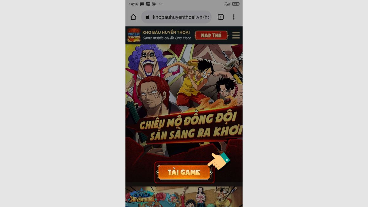 Cách tải Kho Báu Truyền Thuyết APK trên Android bước 1