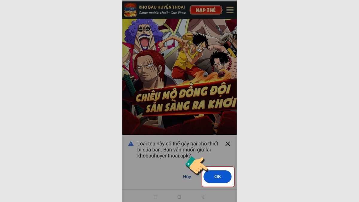 Cách tải Kho Báu Truyền Thuyết APK trên Android bước 2
