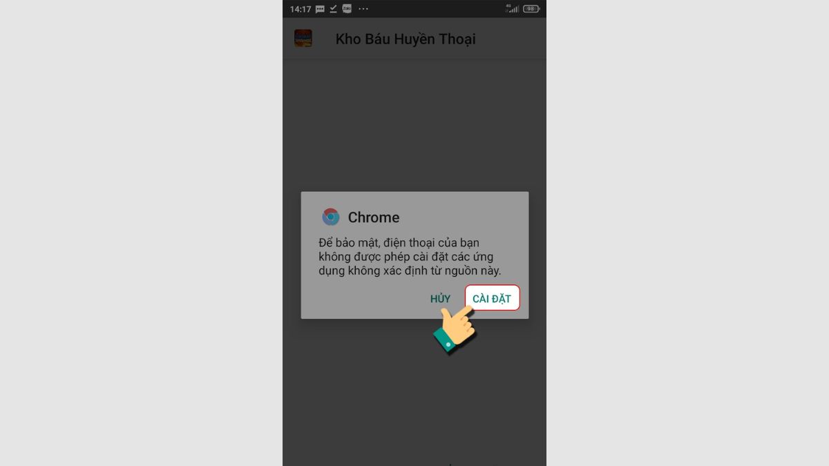 Cách tải Kho Báu Truyền Thuyết APK trên Android bước 4