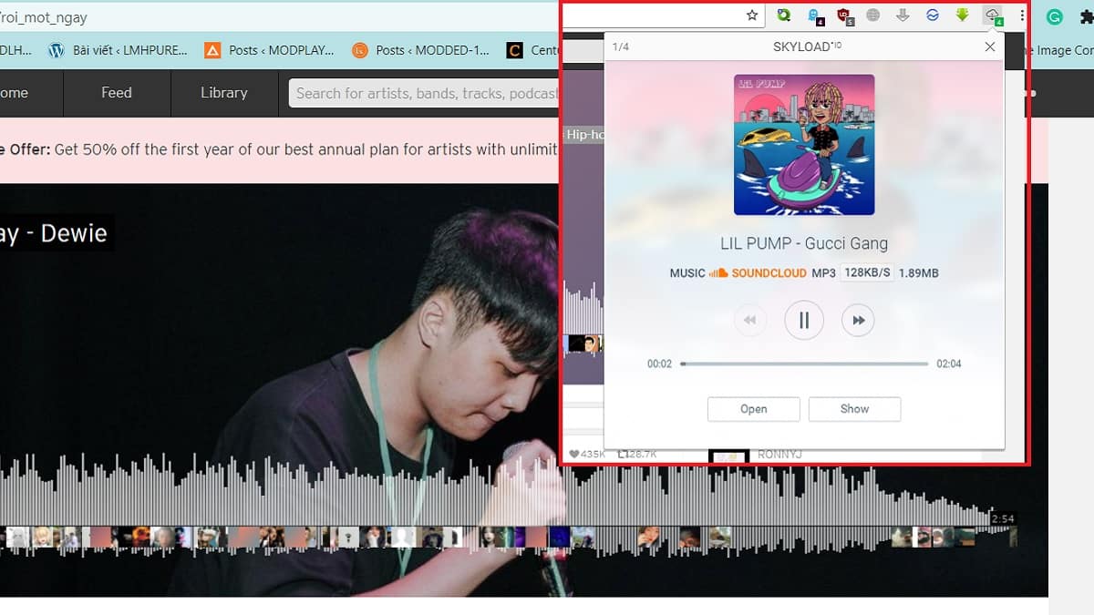 Tải nhạc soundcloud bằng Skyload bước 2