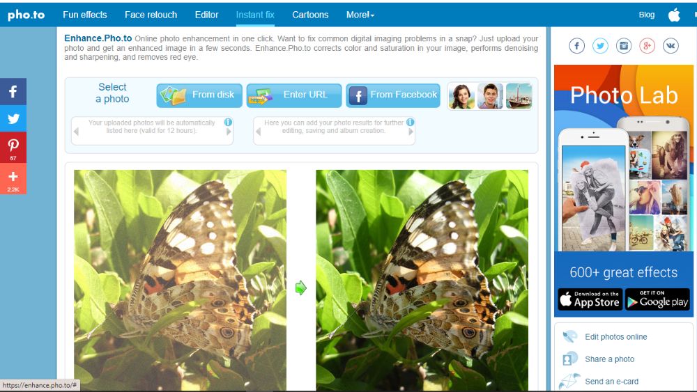 Enhance Pho - trang web giúp tăng độ nét cho ảnh