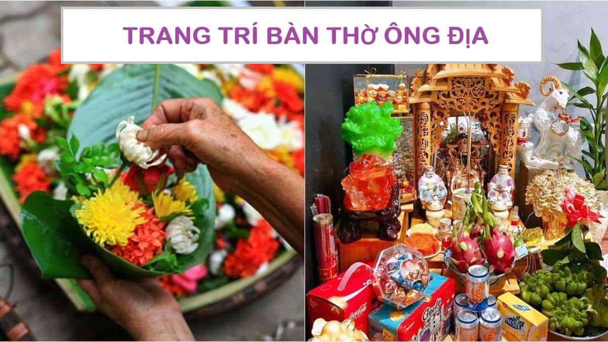 trang trí bàn thờ ông địa