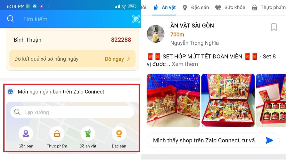 Zalo Connect - Tìm món ngon và các địa điểm gần bạn siêu nhanh