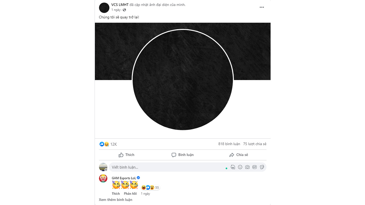 fanpage VCS LMHT thay đổi ảnh đại diện