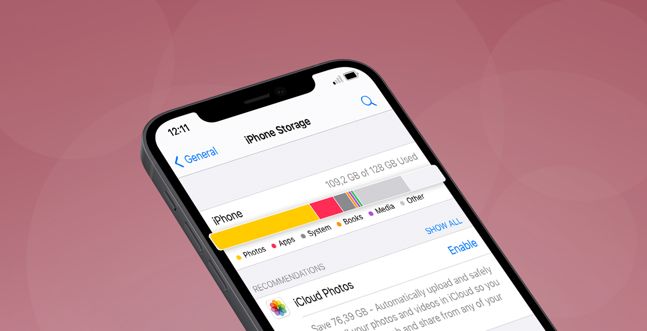 Bộ nhớ 128GB bộ nhớ là chưa bao giờ đủ khi chụp ảnh độ phân giải cao và Apple ProRaw