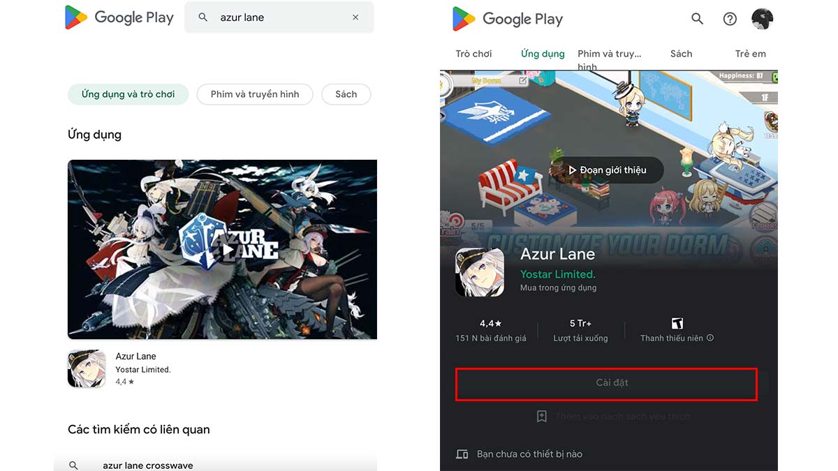 Cách tải Azur Lane APK trên Android bước 2
