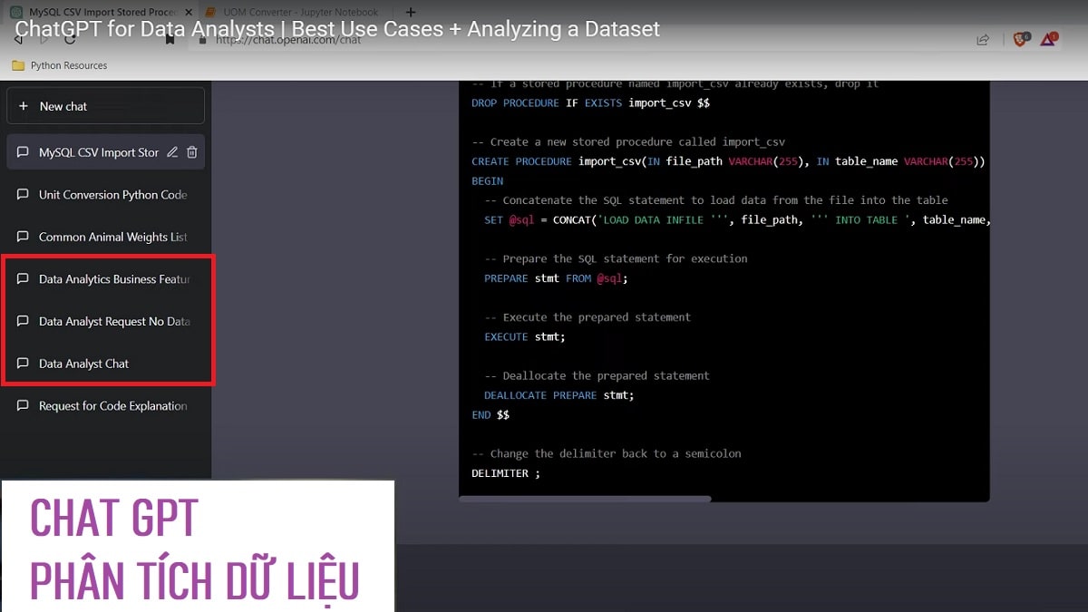 Cách sử dụng Chat GPT để phân tích dữ liệu