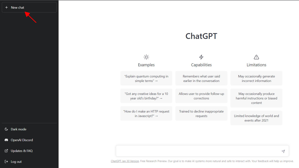 Cách sử dụng ChatGPT (OpenAI chat) trên máy tính bước 1