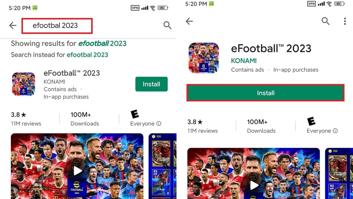 Cách tải efootball 2023 trên Android