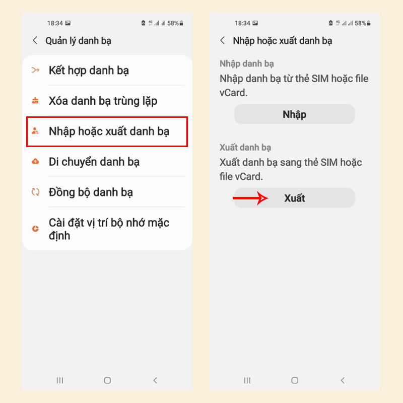 Chuyển bằng bộ nhớ trong 2