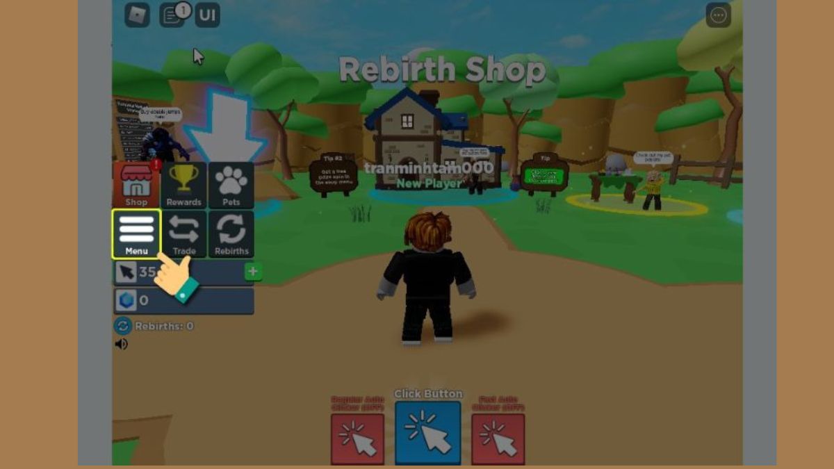Hướng dẫn cách nhập code Clicker Simulator 2023 mới nhất chi tiết bước 2