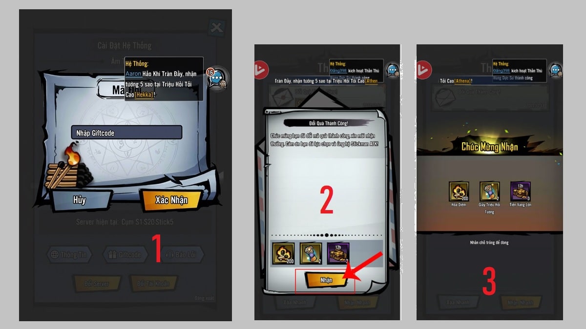 Cách nhập Code Stickman Afk đơn giản bước 7