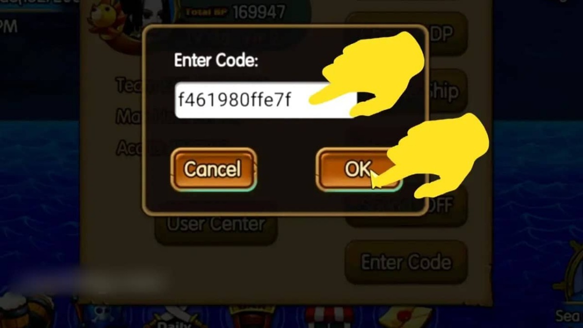 Cách nhập code Sunny Pirates đơn giản bước 3
