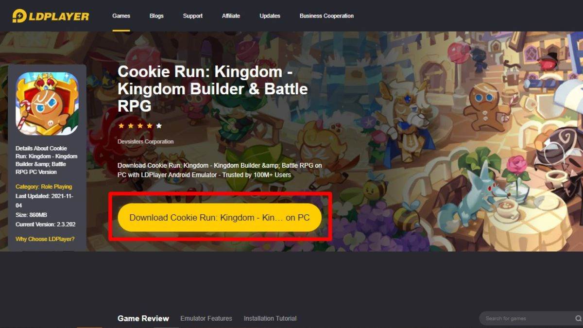 Cách tải Cookie Run: Kingdom giả lập trên máy tính, PC bước 2