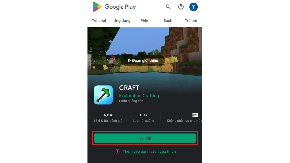 Cách tải Craft cho điện thoại Android
