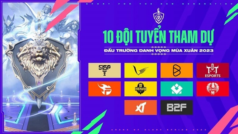 danh sách đội tuyển tham dự ĐTDV mùa Xuân 2023 Liên Quân Mobile
