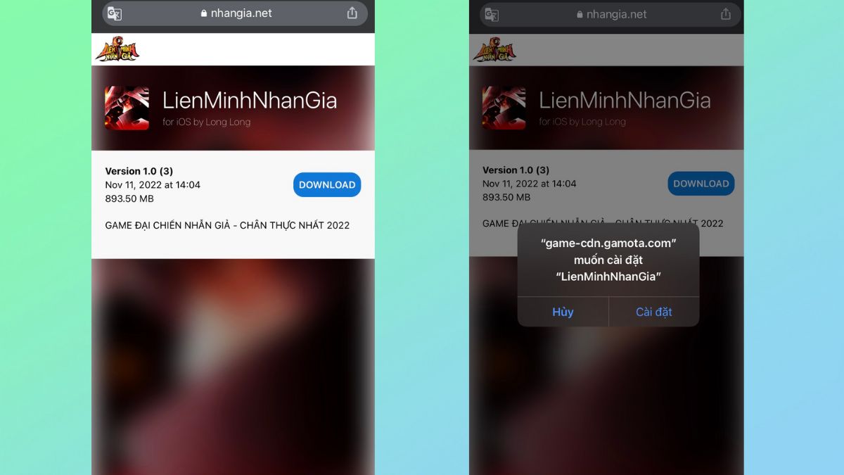 Cách tải game Liên Minh Nhẫn Giả trên iOS bước 2